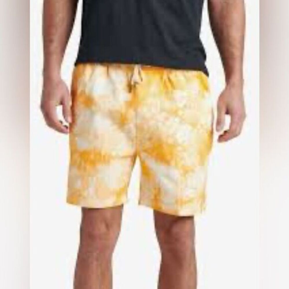 NWT Junk Food Clothing Men’s Yellow Tie-Dye Drawstring Waist Shorts - Size XL